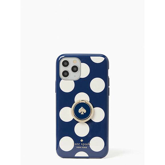 NWOT Kate Spade Navy Ring & Seaside Dot iPhone 11 Pro Ring Comold Case & Stand